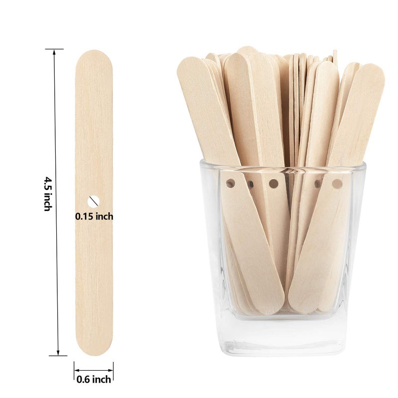 DINGPAI 100pcs Wooden Candle Wick Holders, Candle Wick Centering Devices for Candle Making, Candle Wick Bars, Wick Clips for Canld Centering Tool - Image 2